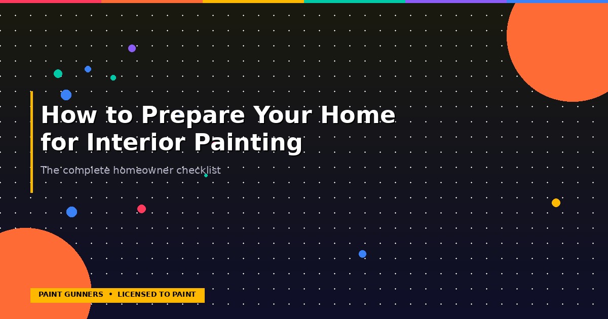 Homeowner preparing room for professional interior painting — furniture moved to center, walls cleared, floors protected